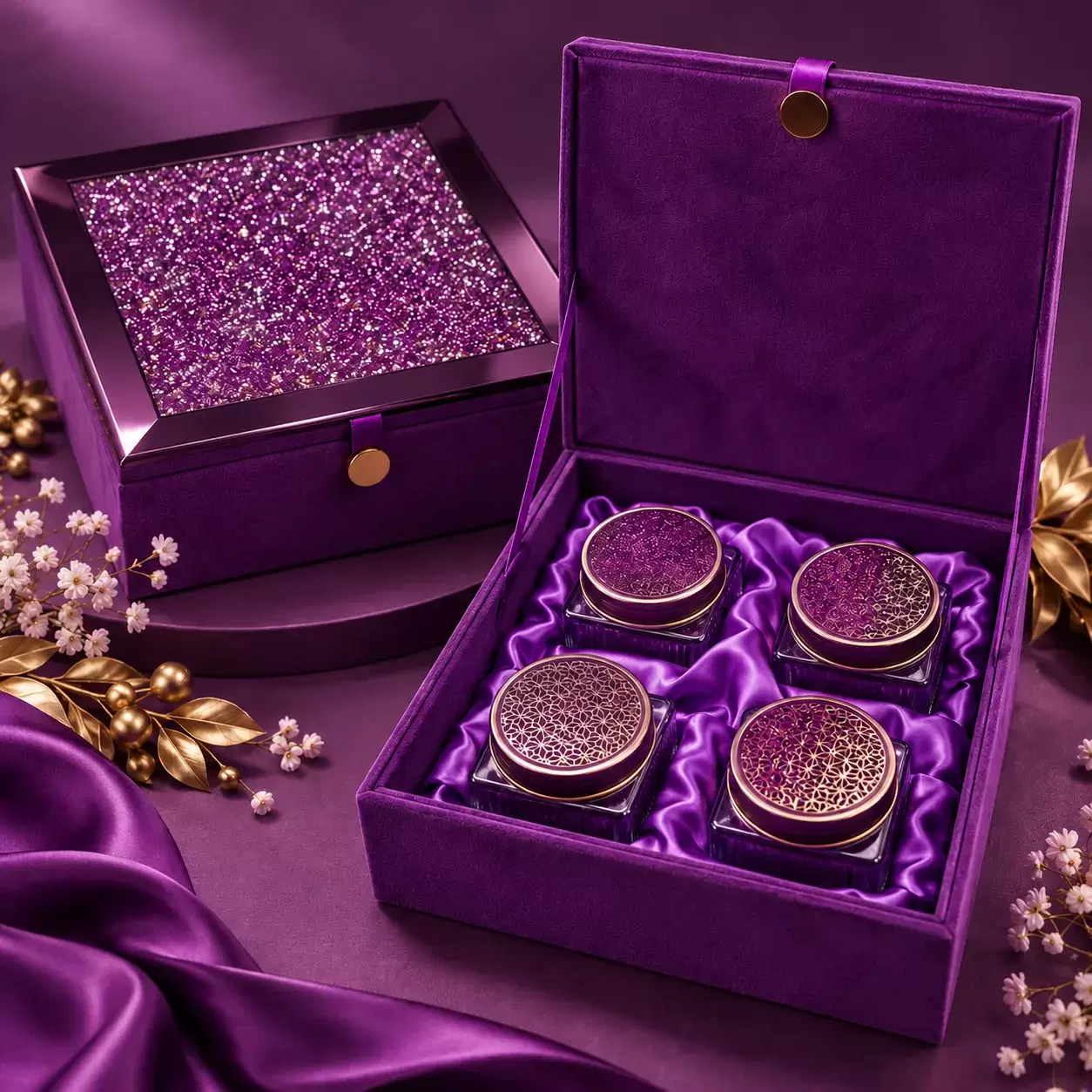 CRYSTAL PURPLE GLASS BOX