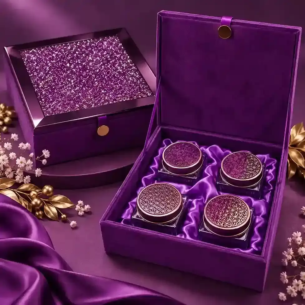CRYSTAL PURPLE GLASS BOX