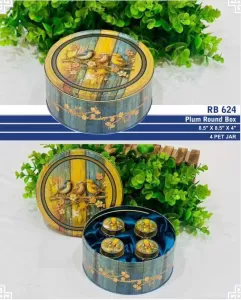 Plum Round Box 4 Jar