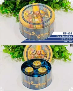 Plum Round Box 3 Jar
